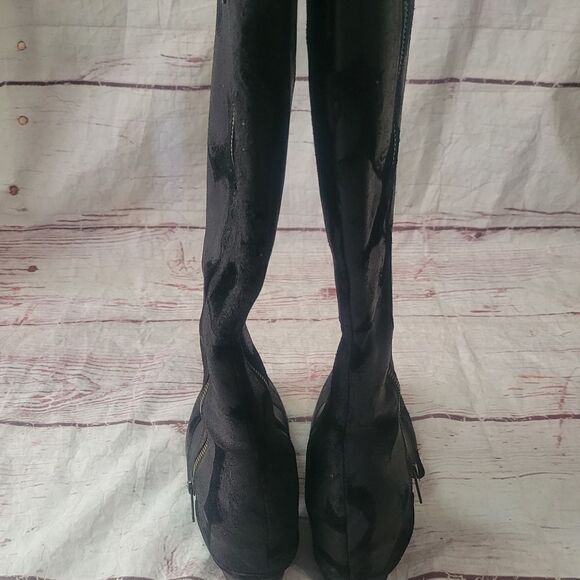 Donald J Pliner Duck Feathers Riding Boots Size 7 - Picture 3 of 6